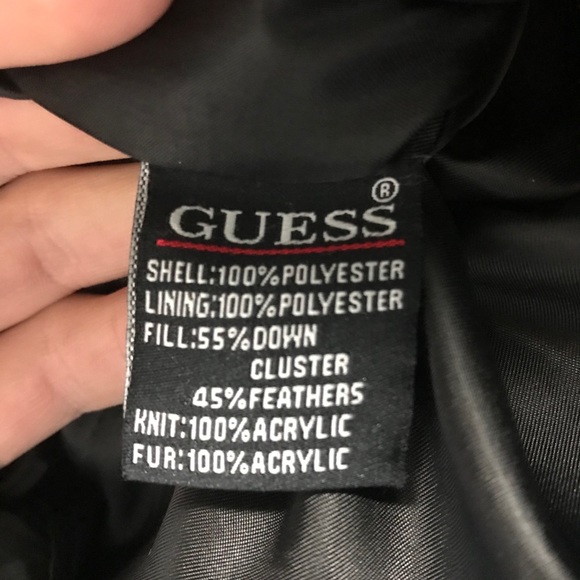 Guess Down Puffer Toggle Button Parka Coat Jacket - Picture 4 of 5